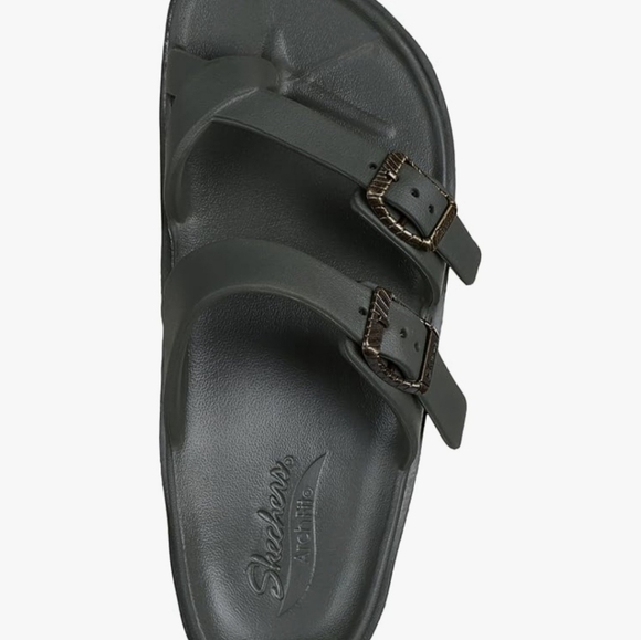 SCKECHERS Black Slide Sandals with Buckles - Picture 4 of 16